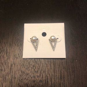 Silver Fossil Earrings